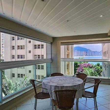 Apartamento Mirante Astúrias - varanda gourmet de frente para a praia da Astúrias no Guarujá Exterior foto